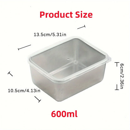 6-Piece Stainless Steel Food Storage Containers Set w/Lids