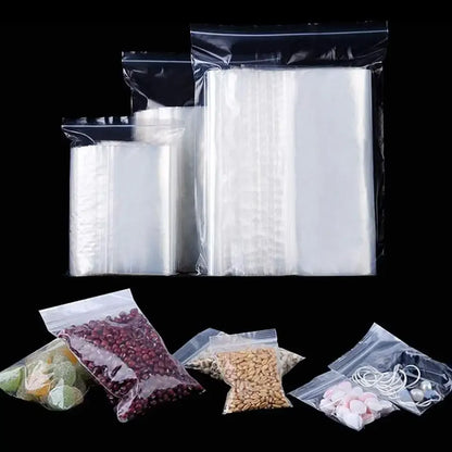 Clear Plastic Storage Bags, Zipper Seal