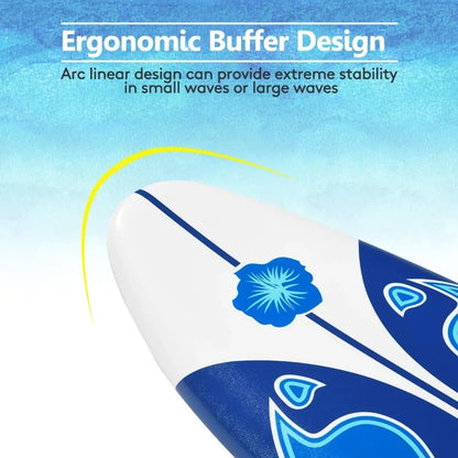 6' Surfboard Beginner Board for Kids, Foamier Board with Removable Fins