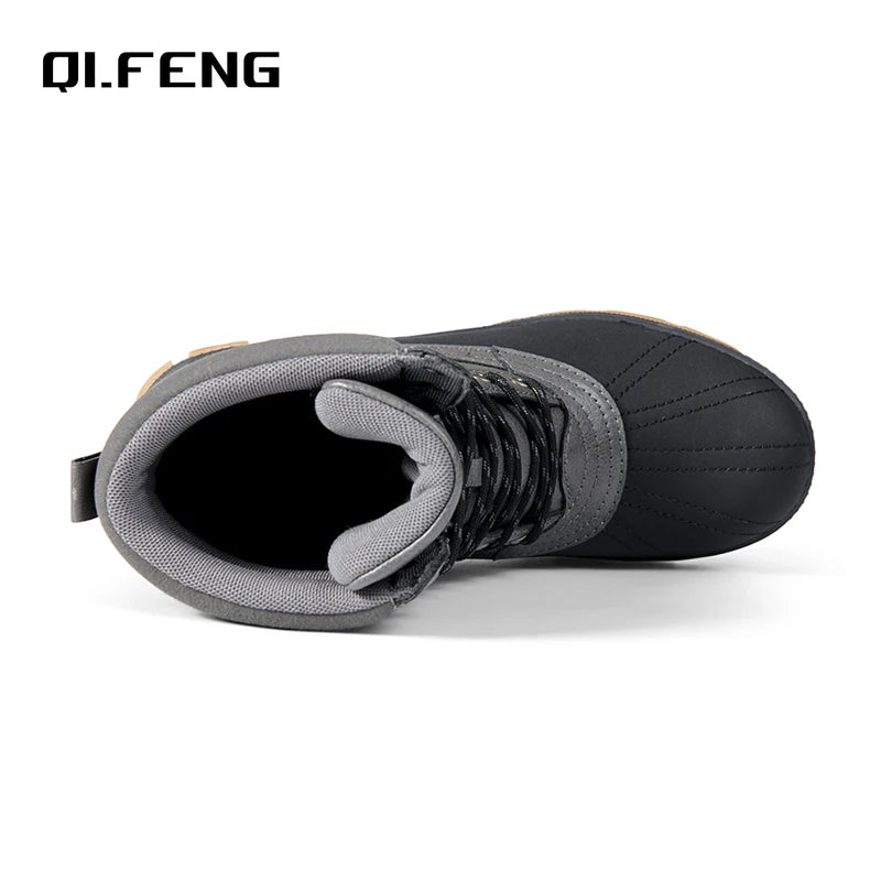 Plus Size 47 Outdoor Men Snow Boots, Waterproof Slip-Resistant