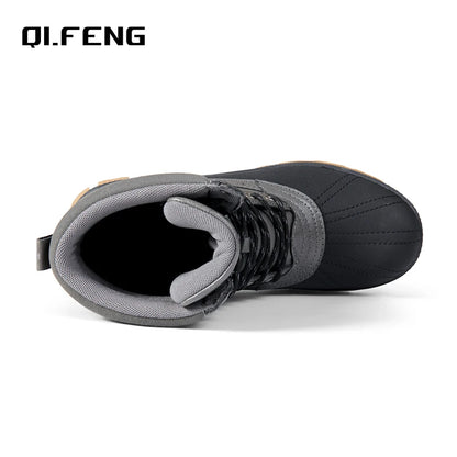 Plus Size 47 Outdoor Men Snow Boots, Waterproof Slip-Resistant