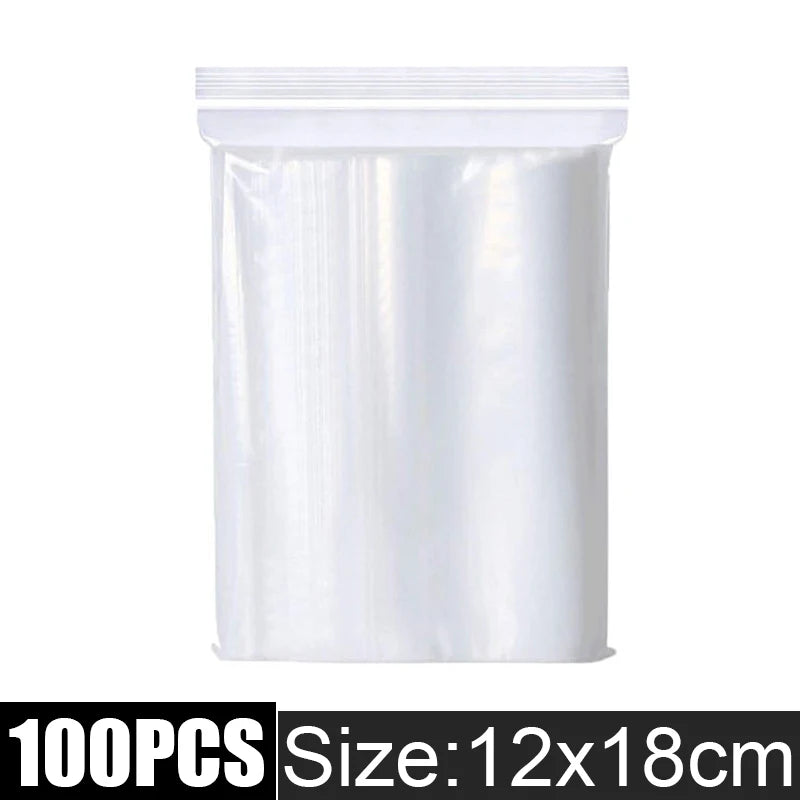 Clear Plastic Storage Bags, Zipper Seal