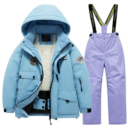 Children's Ski Suit Set Unisex, Thick Waterproof, Warm