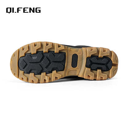 Plus Size 47 Outdoor Men Snow Boots, Waterproof Slip-Resistant