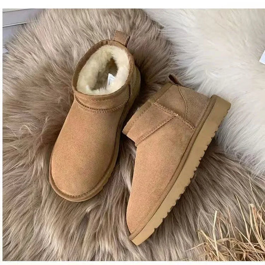 Real Sheepskin Wool Women Snow Boots